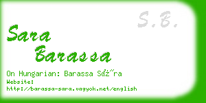 sara barassa business card